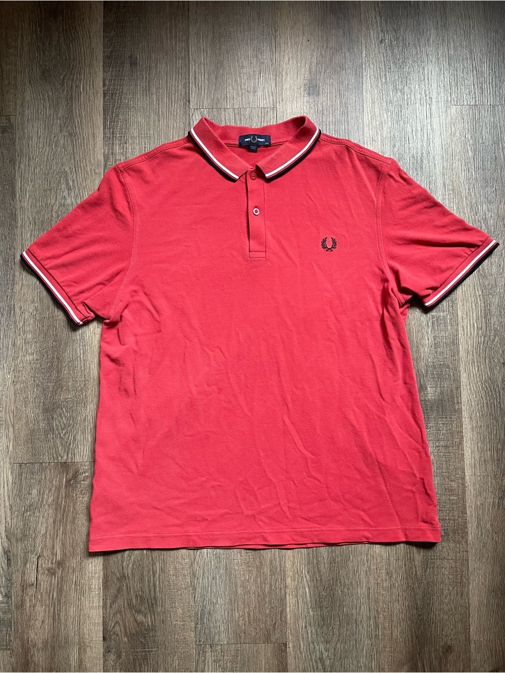 Fred Perry Red Polo with Contrast Twin Tipping